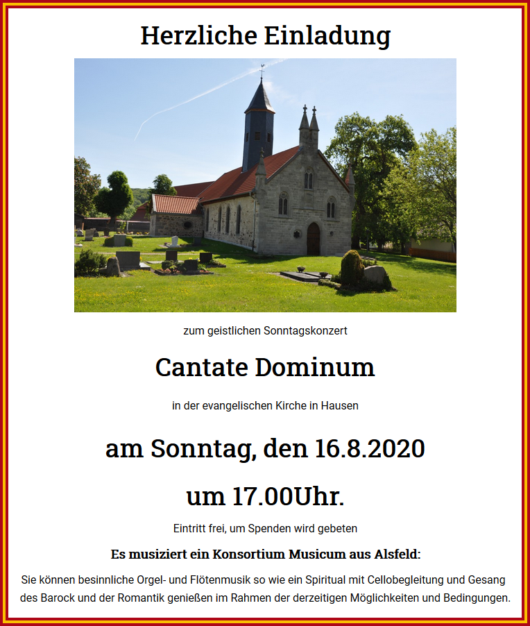 Cantate Dominum Konzert @ Kirche Hausen