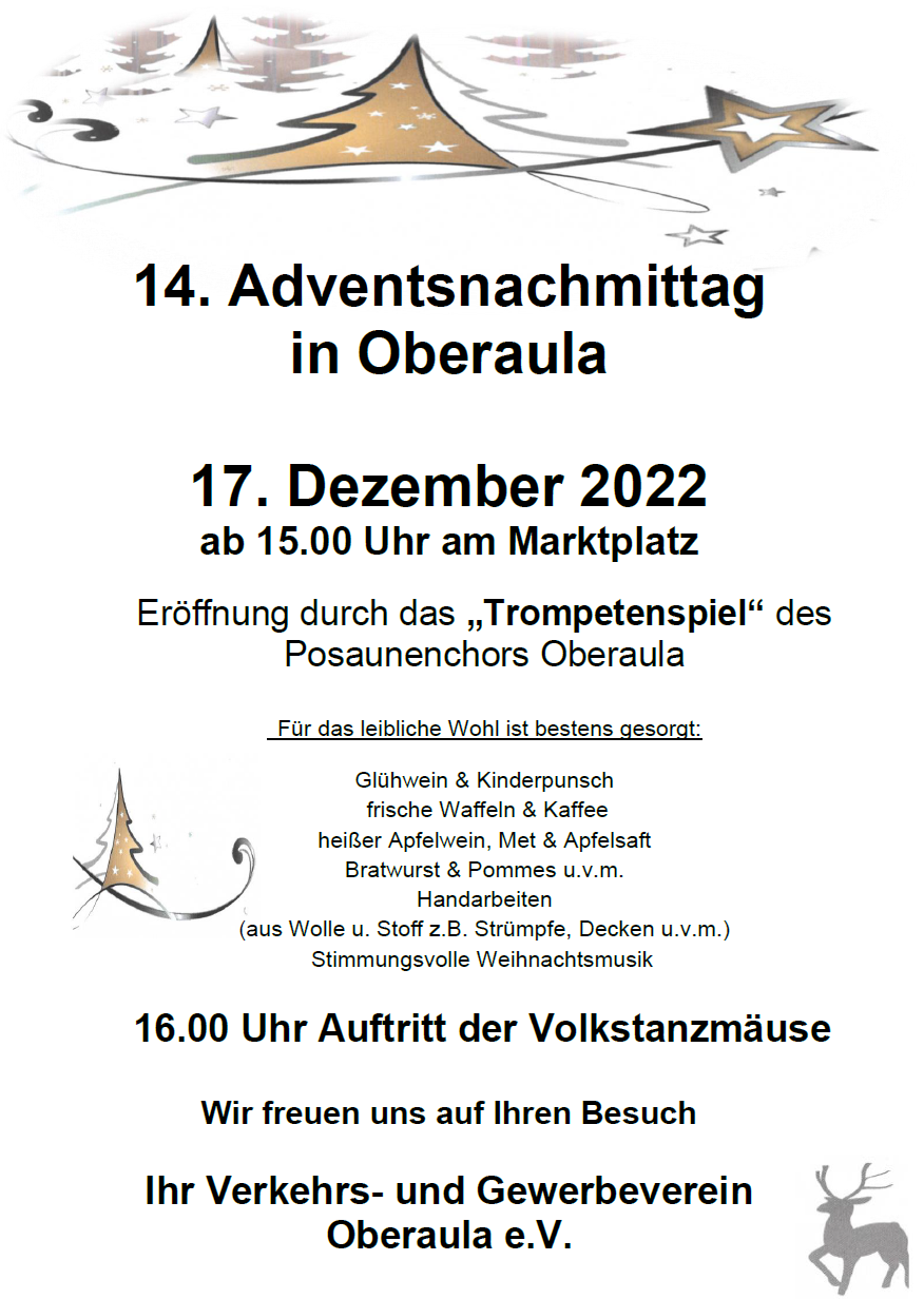 14. Adventsnachmittag in Oberaula @ Marktplatz Oberaula