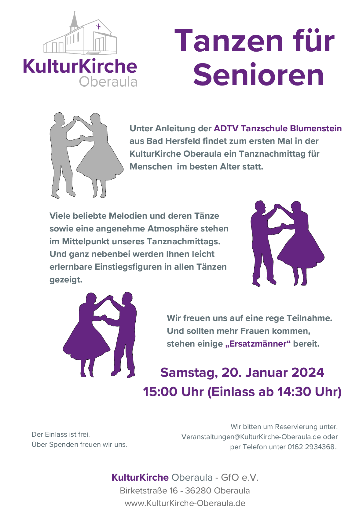 Senioren-Tanzen in der KulturKirche @ KulturKirche Oberaula